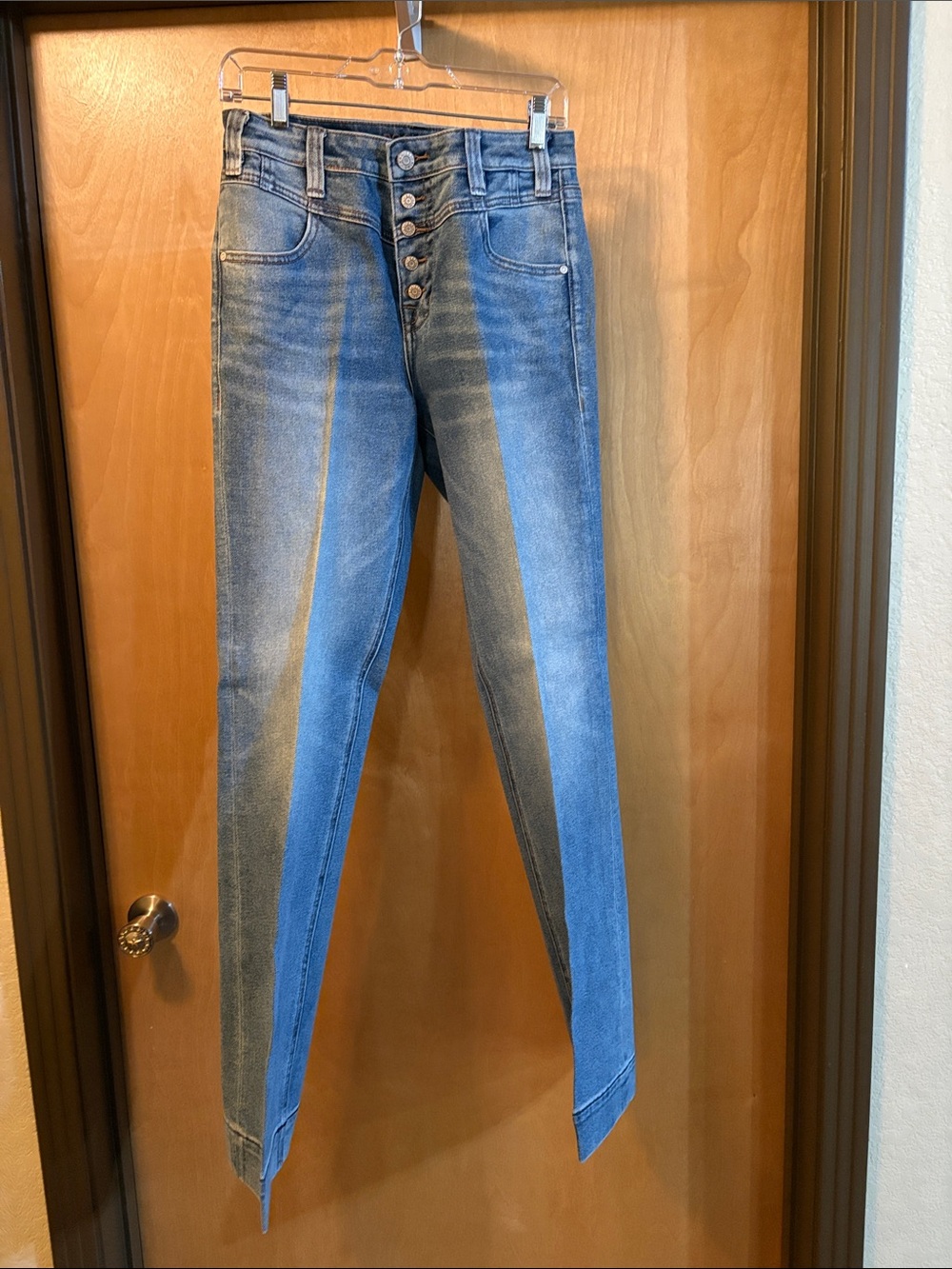 Rock & Roll High Rise Button-Fly Women's Trouser Jean; Size 29x34